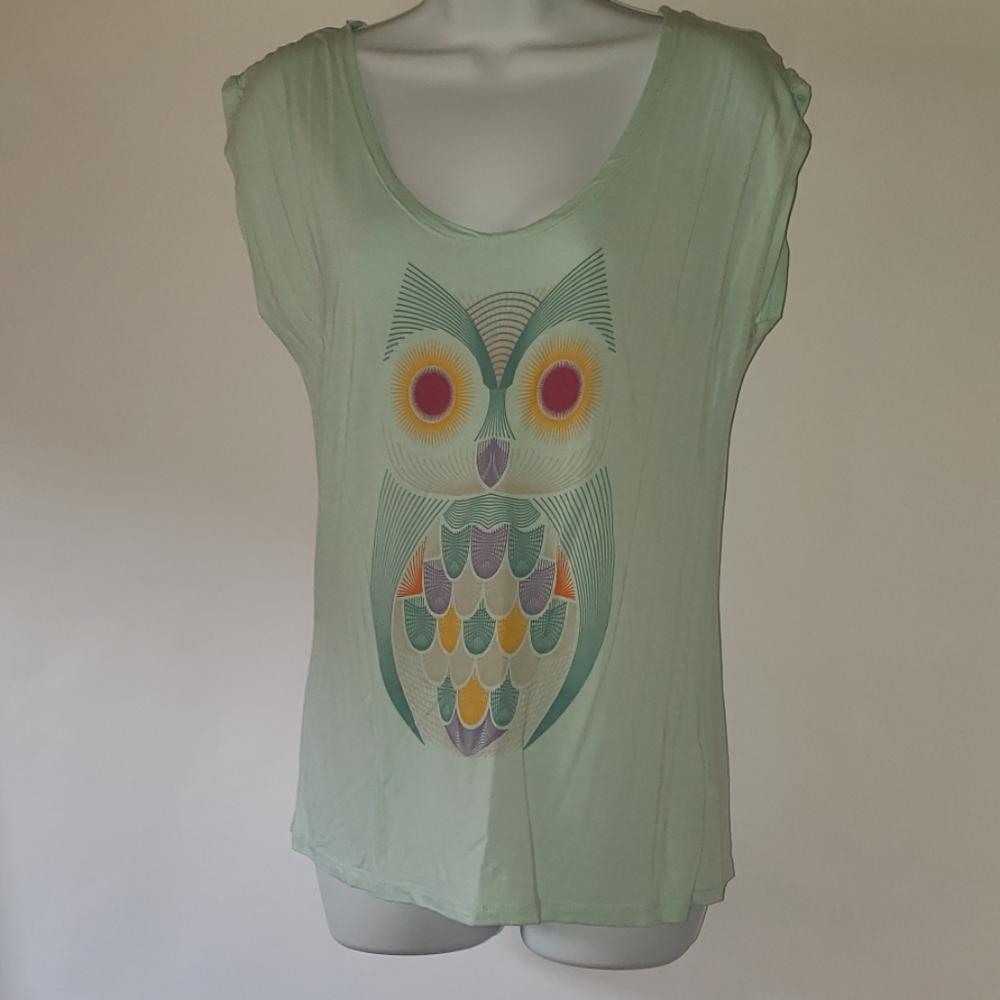 Light Blue Owl Slouchy Tee